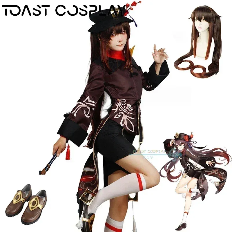 

Hu Tao Cosplay Game Genshinimpact Hutao Cosplay Costume Dress Wig Shoes Fully Set Anime Role Play Carnival Party Clothes
