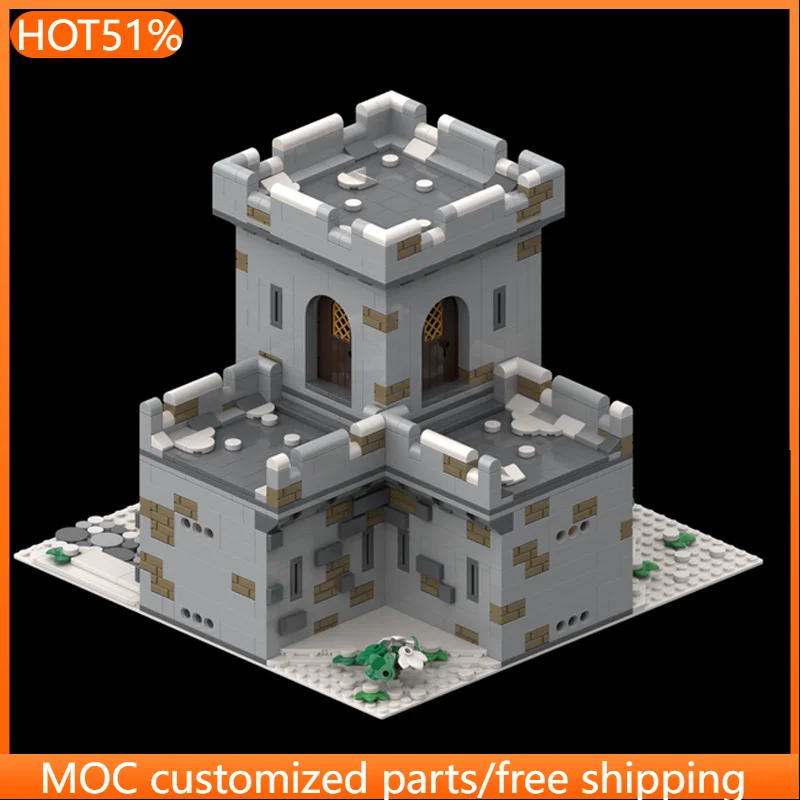 

1589 PCS Medieval Set 007 The Inner Wall With Tower Winter Version MOC Customize Modular Building Block DIY Toy Birthday Gift