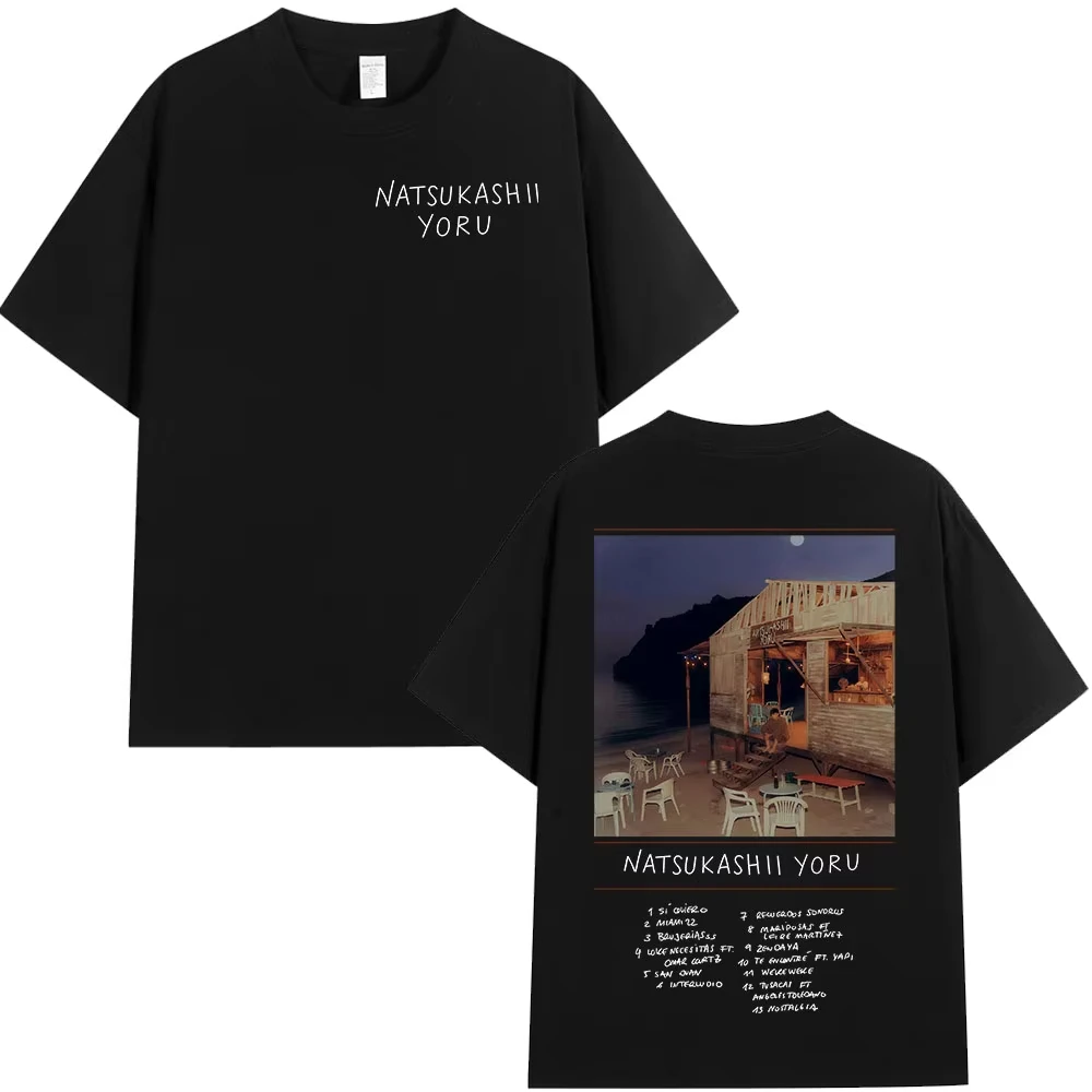 Camiseta de rapero SAIKO Natsukashii Yoru Album 2025 Merch, camisetas de algodón de gran tamaño para hombre y mujer, camisetas de manga corta de Hip Hop