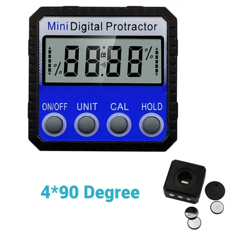 

Mini Digital High Precision Goniometer Protractor Inclinometer Angle Finder Electronic Level Box With Magnet Base 4*90 Degree