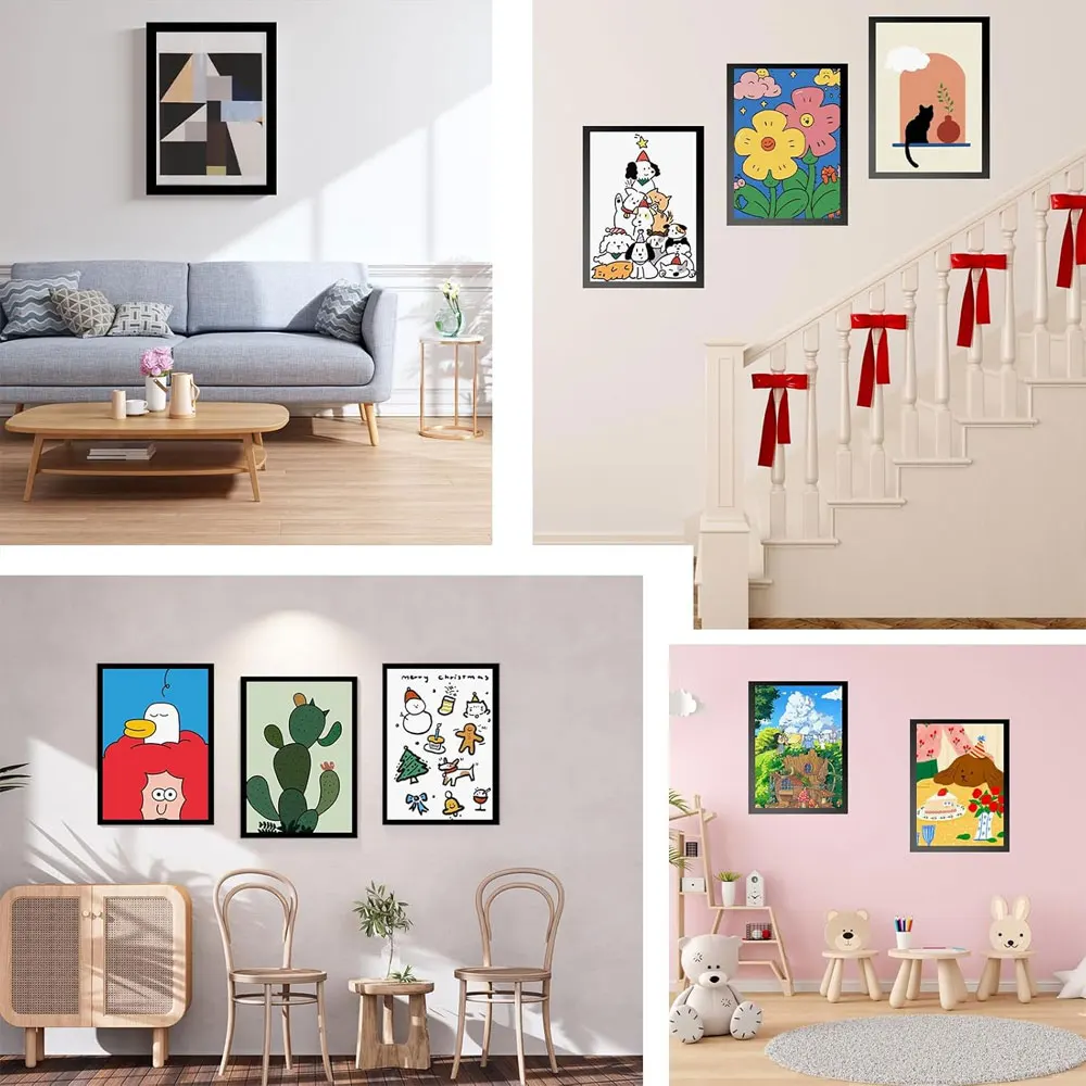 Magnetic Wall Frame A4 Self Adhesive No Punch Display Frame Wall Poster Frame Art Wall Sticker Frame Home Office Decor view 6