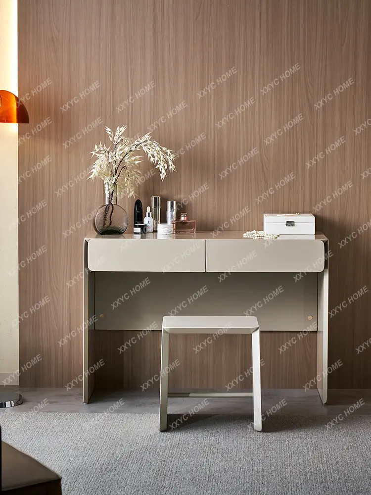 Minimalist dressing table New high-end cream wind light luxury simple modern dressing table Small apartment storage