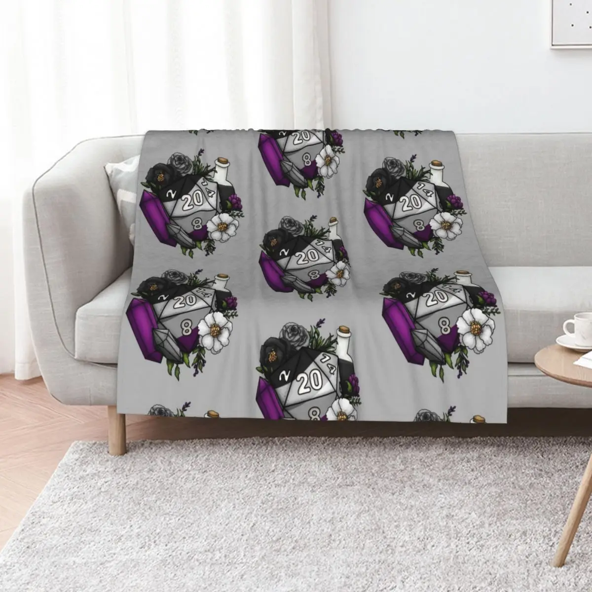 Pride Asexual D20 Tabletop RPG Gaming Dice Throw Blanket Sofa Summer Travel Shaggy Single Blankets