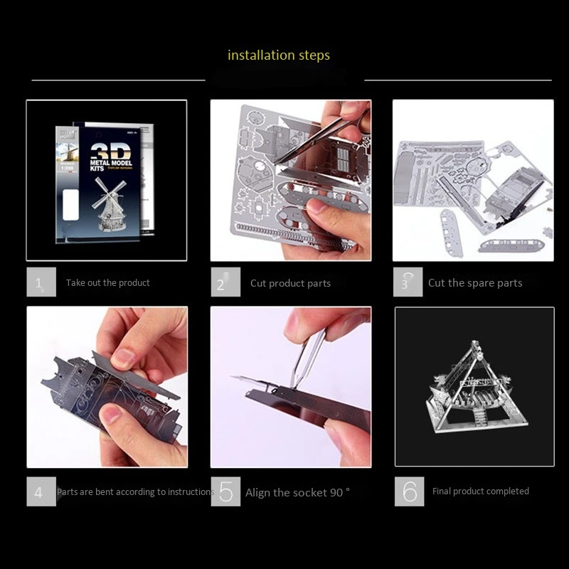 바이킹 선박 조립 모델 DIY 금속 모델 키트, 3D 컷 모델 퍼즐 장난감, 성인용 독창성