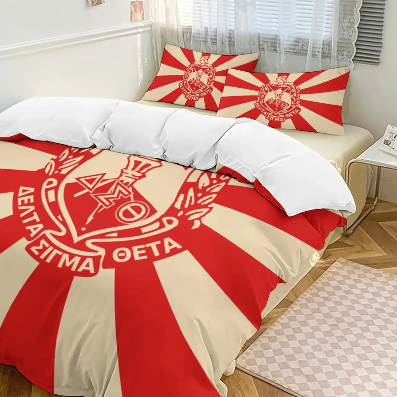 

Delta Sorority Sigma Theta DST Bedding Set Boys Girls Twin Queen Size Duvet Cover Pillowcase Bed Kids Adult Home Textileextile