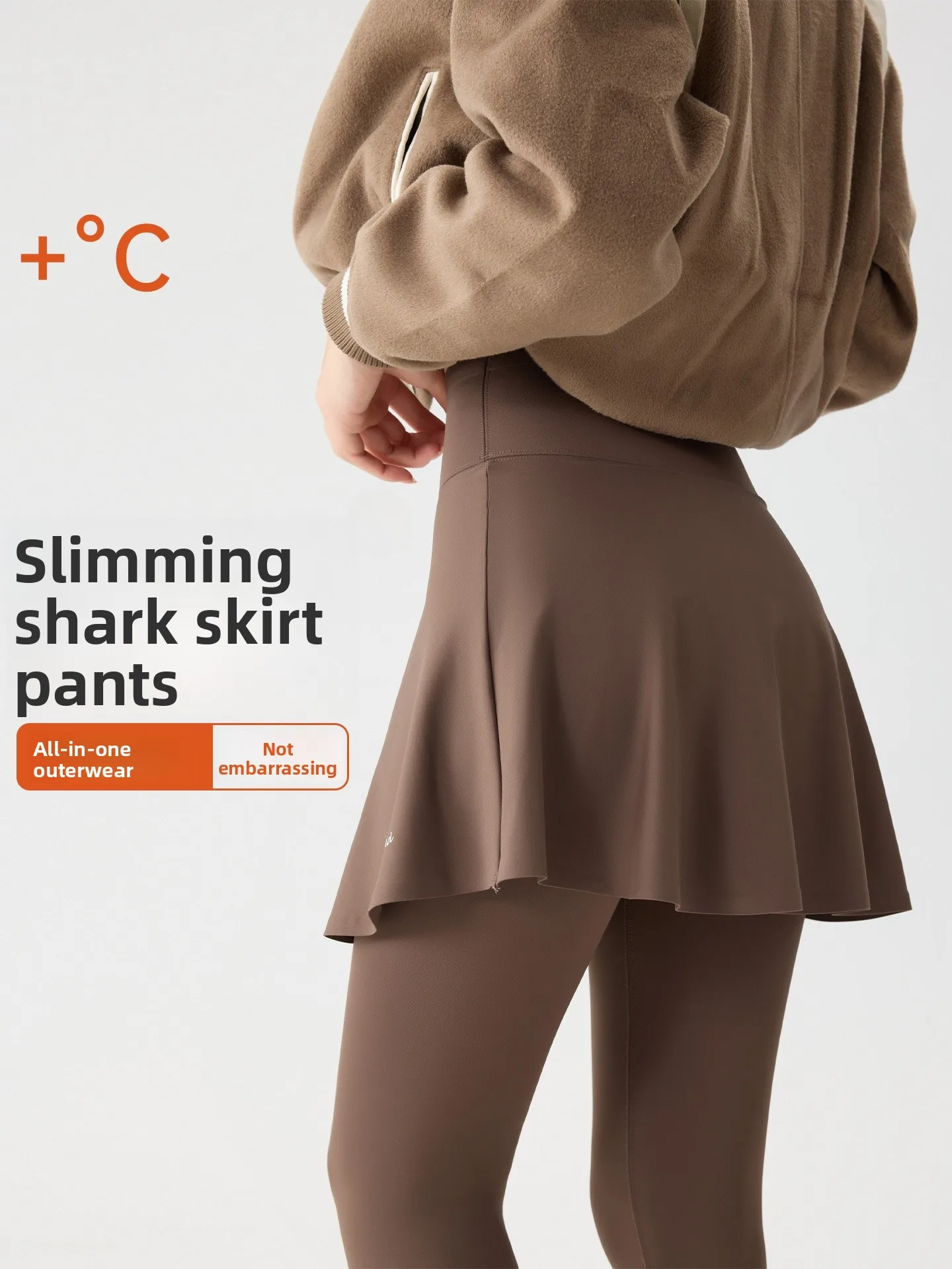 Bla falso duas peças quente fce forrado yoga fitn arcaskin calças de cintura alta leggings longos outerwear feminino para outono inverno