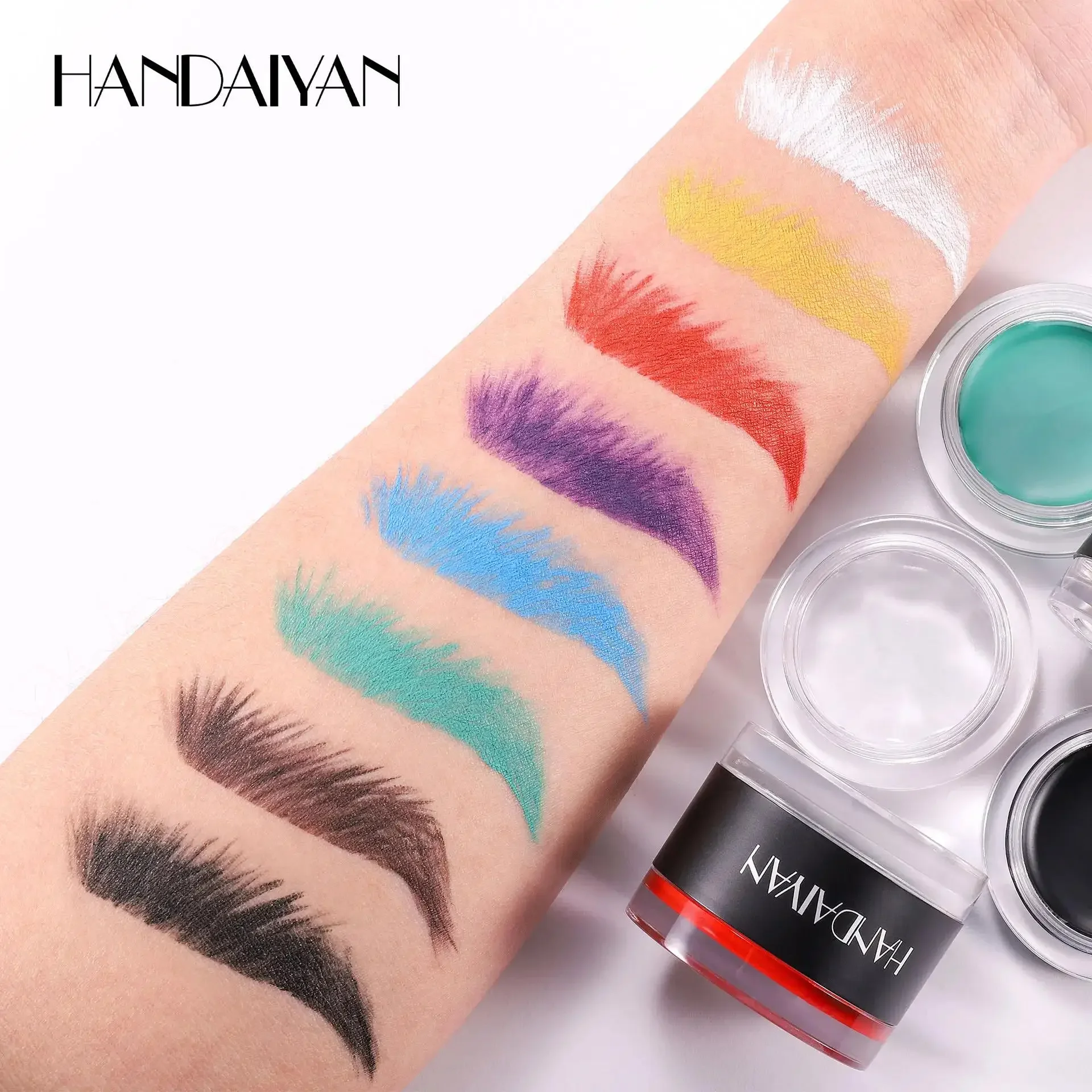 Waterproof 2 in 1 Eyebrow Cream Styling Wax Pomade 3D Natural Look Enhancer Tint Gel With Brushes Cosmetics