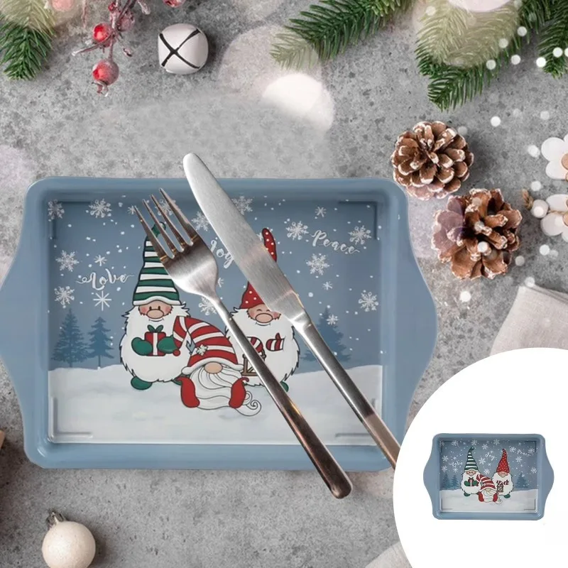Vintage-Weihnachts-Snack-Teller und Serviertabletts für Feiertags-Leckereien, vielseitige Gerichte für Desserts, festliche Heim- und Küchendekoration