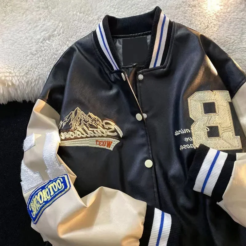 American retro letter embroidery jackets coat women's 2022 new spring street hip-hop baseball uniform couple loose all-match top