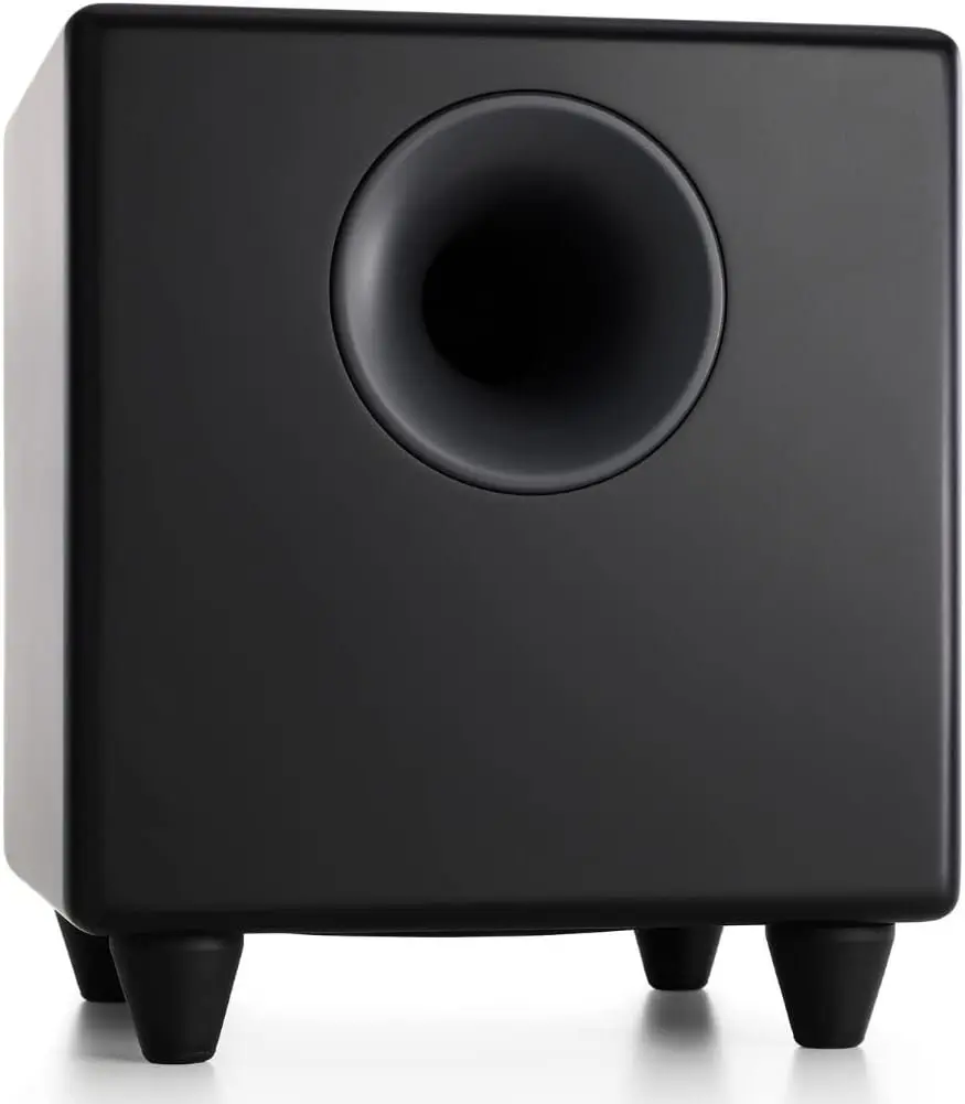 8-inch Home Woofer with Built-in Amplifier and Dual Audio Inputs for Home Audio