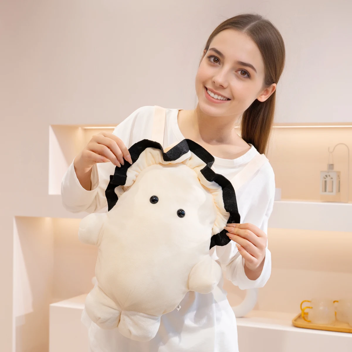 Una linda mochila de ostras suave y creativa para niños; un regalo de fiesta de cumpleaños para niños; decoración del hogar.