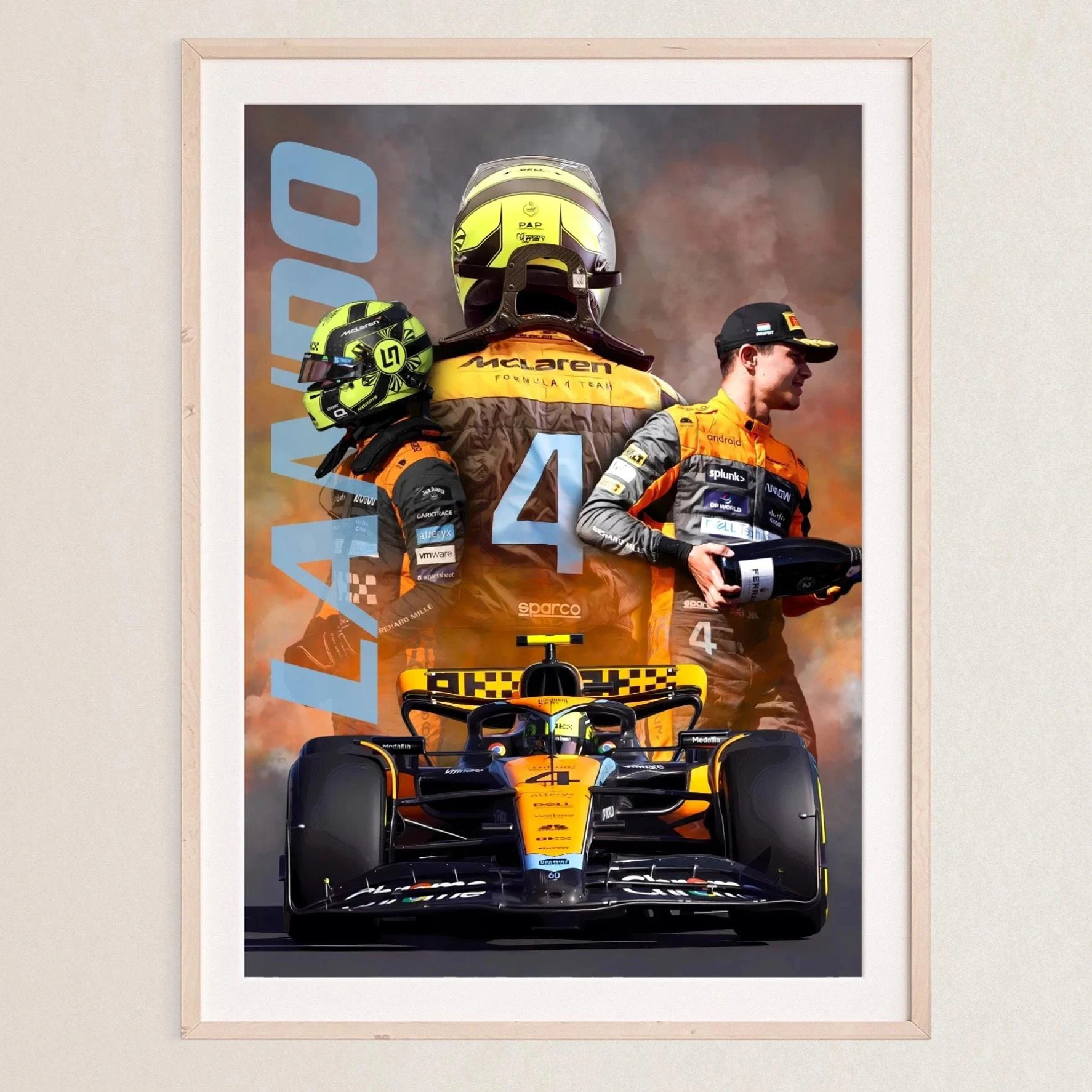 2025 Oscar Piastri Lando Norris MCL39 Poster Print Canvas painting Wall Art Decor Picture For Living Bed Room Home Decor