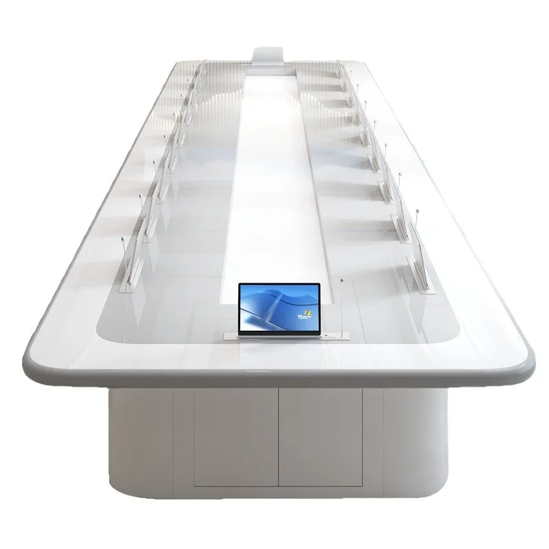Paperless paint conference table lifting screen monitor large conference table