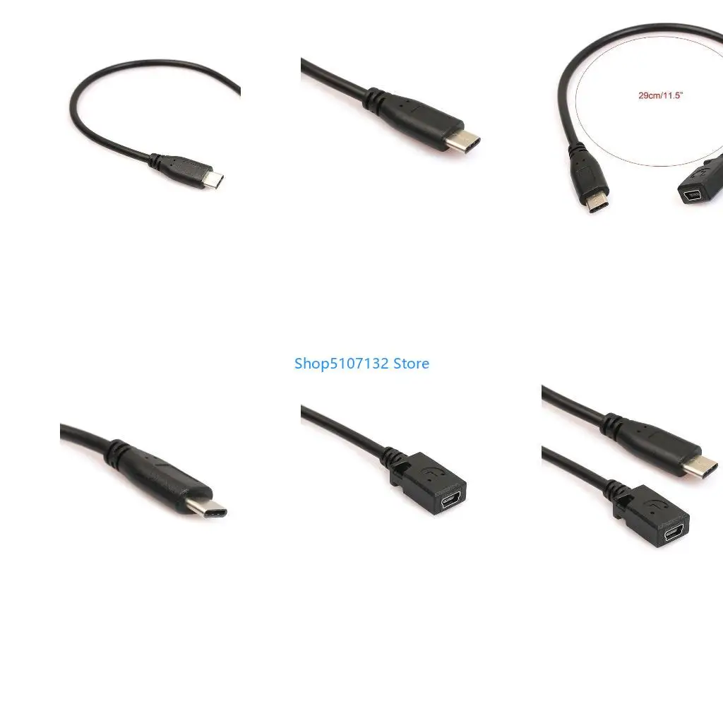 87HD Type C USB 3.1 Male to Mini USB Female Charging Data Cable for Nexus 6P