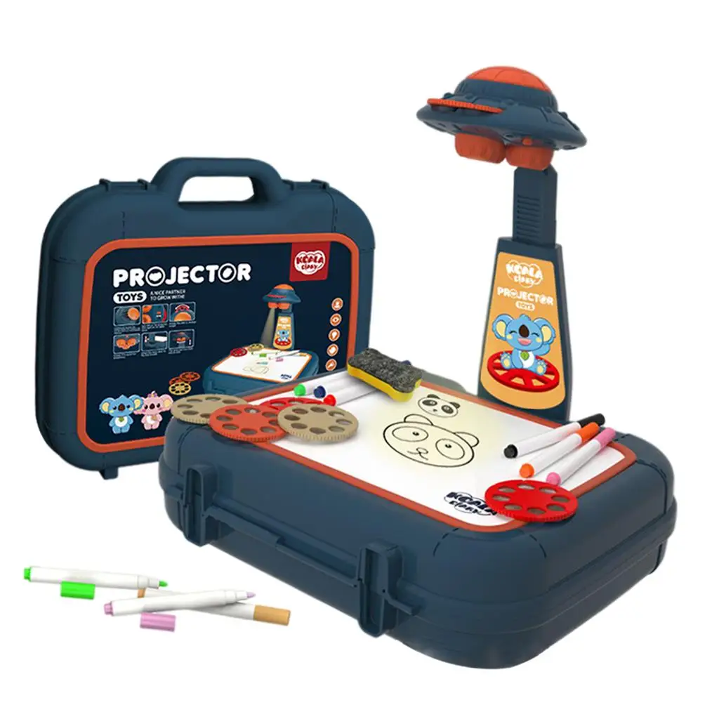 Children LED Projector Art Drawing Draw Playset Learning Paint Tools Kids Painting Board Desk for Toddlers