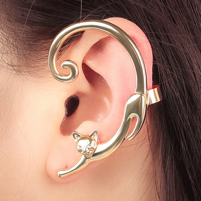 Punk Simple Cat Earrings For Women Fashion Daily Party Ear Accessories Design Hip-Hop Animal Earrings Fine Interesting Jewelry