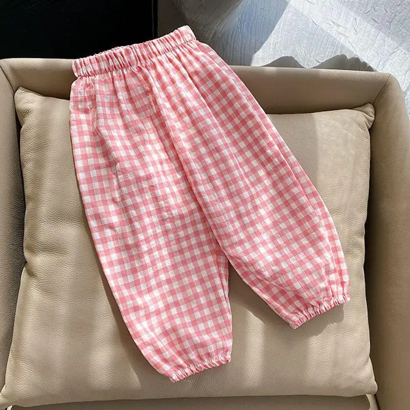 2-10Y New Children's Clothing 2026 Summer  Baby Outdoor Wear Mosquito Proof Pants Cotton Yarn Boys and Girls Thin Casual Pants