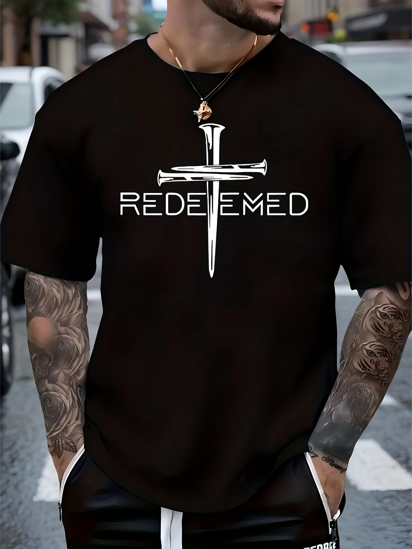 

Men's T-shirt Pure cotton comfortable Christian slogan graphic T-shirt Harajuku y2k casual O-neck short sleeve unisex