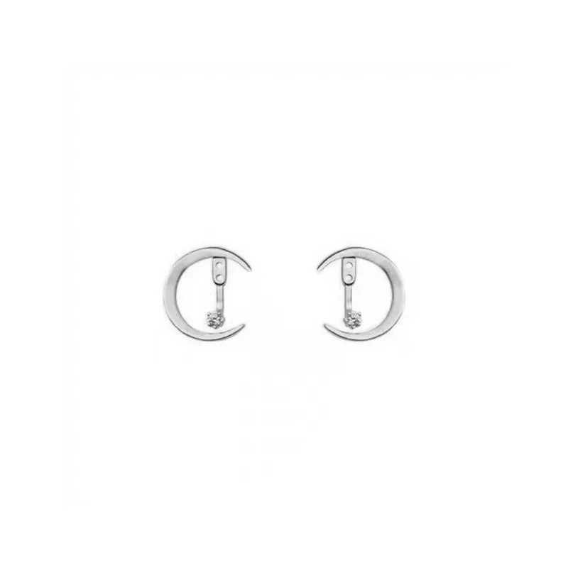 New Design Stainless Steel Cubic Zirconia Stud Earrings For Women Star Moon Pendant Cartilage Earring Piercing Jewelry Gifts image 6