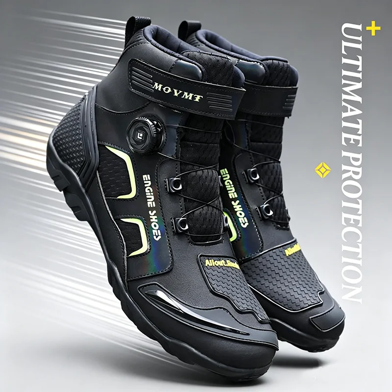 

Мотоциклетные ботинки для мужчин, всесезонные, больших размеров, высокие, с защитой, для мотокросса, для езды на мотоцикле, для активного отдыха на природе.