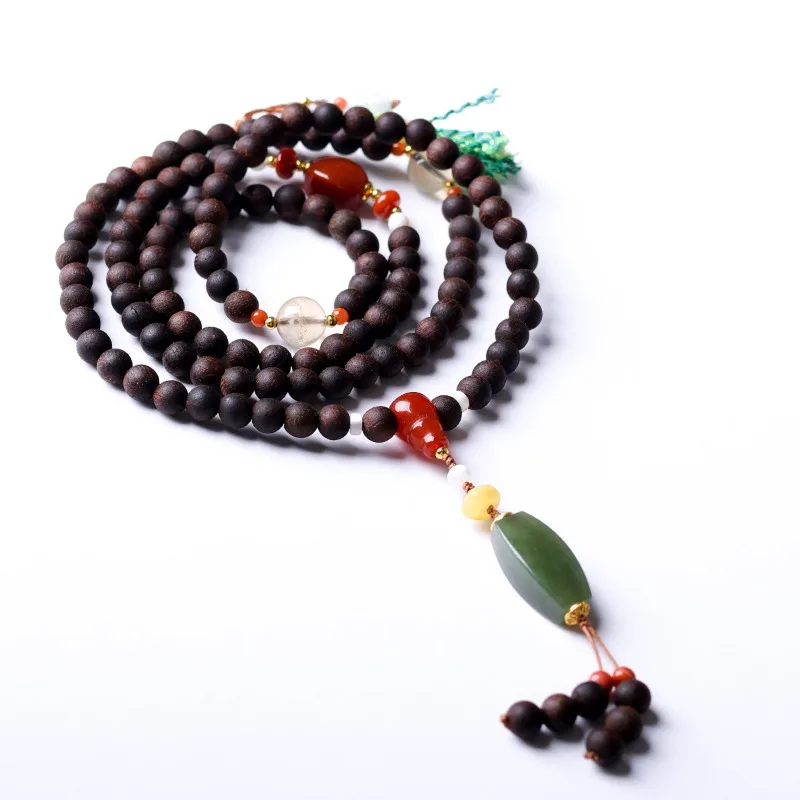 

Multi Circle Dalbergia Odorifera Bracelet Natural Hetian Jade Crystal Amber Beaded Bracelet Necklace Gifts