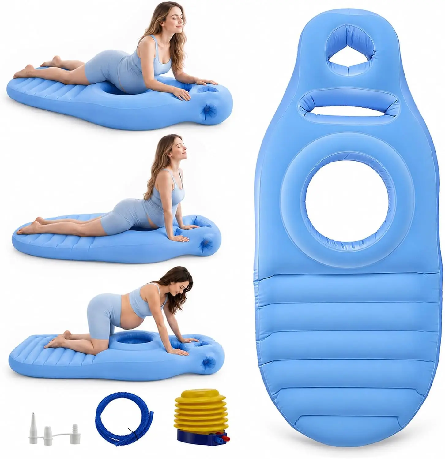 Inflatable Pregnancy Pillow Mat for Pregnant Women with Hole Comfortable Air Bed for Pregnant Women Mat Full Body Support