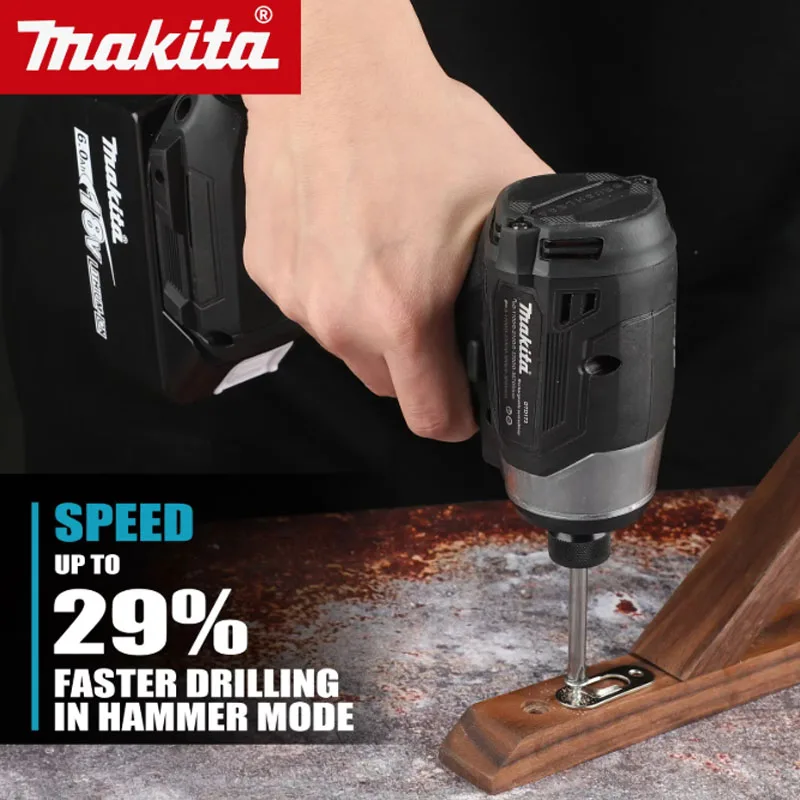 

Беспроводной ударный гайковерт Makita DTD173, 1800 об/мин, 180 Нм, с бесщеточным двигателем, электрическая дрель, режим T для закручивания болтов в дереве, для аккумуляторов Makita 18В