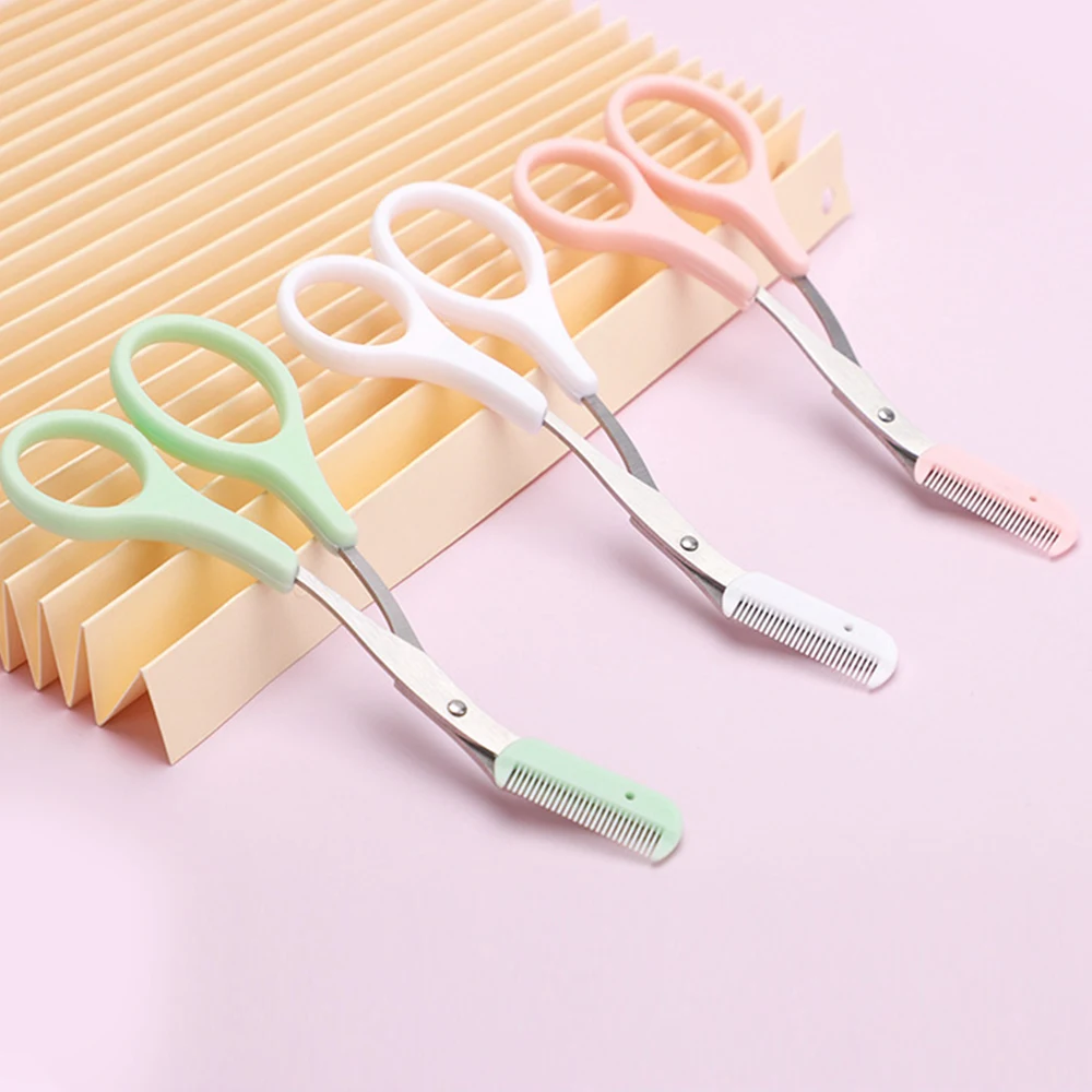 Eyebrow Scissors With Comb Washable Eyebrow Epilator For Women Professional Stainless Steel Eye Brow Trimmer Makeup Tools