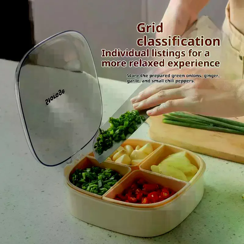

Kitchen Onion Garlic Ginger Preservation Box Refrigerator Freezing Separator No Odor Cooking Storage Box Sealed Drainage Storage
