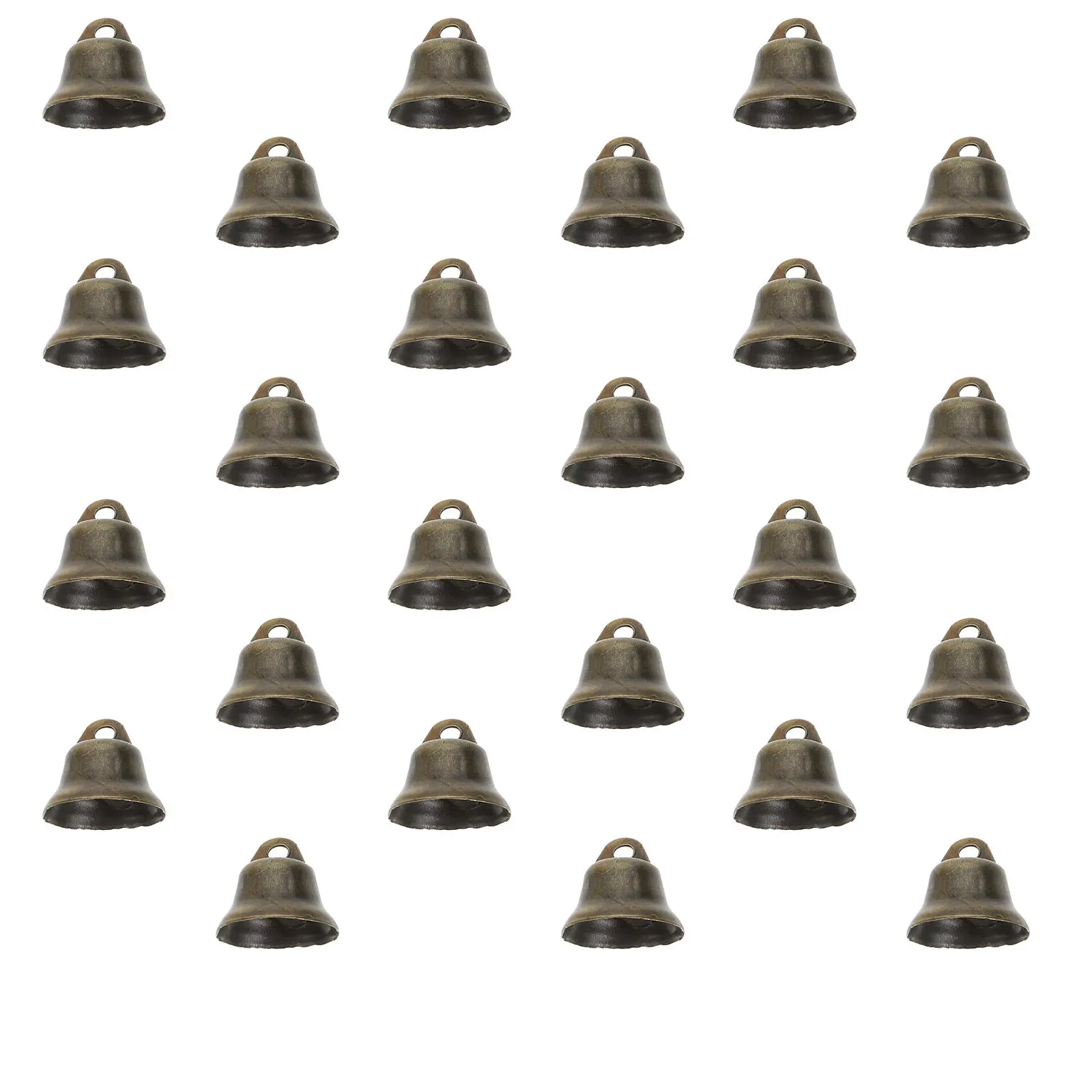 100pcs Christmas Small Bell Pendants for Tree Hanging, Keychain Ornament, Copper Bronze Tone Decor