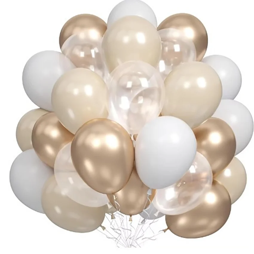 20 قطعة/مجموعة عارية الشمبانيا كريم أبيض شفاف بالونات اللاتكس لحفل الزفاف الذكرى السنوية المشاركة استحمام الطفل الديكور