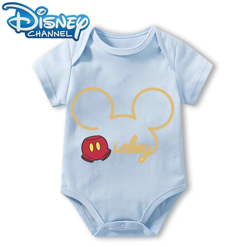 Baby Clothes Bodysuit for Newborn Infant Jumpsuit Boys Girls Disney Mickey Mouse Short Sleeves Romper Onesies 0 To 12 Months