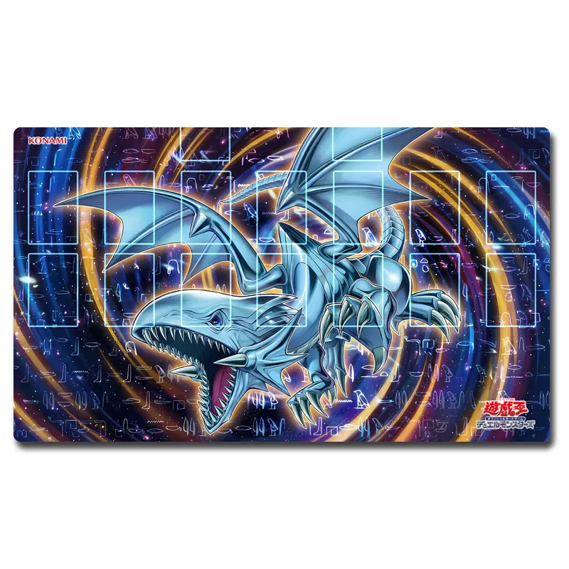 DIY Yugioh Blue-Eyes White Dragon Play Mat Yu-Gi-Oh! TCG OCG Trading Card Games Mat Duel Plate Rubber Card Mat Mouse Pad