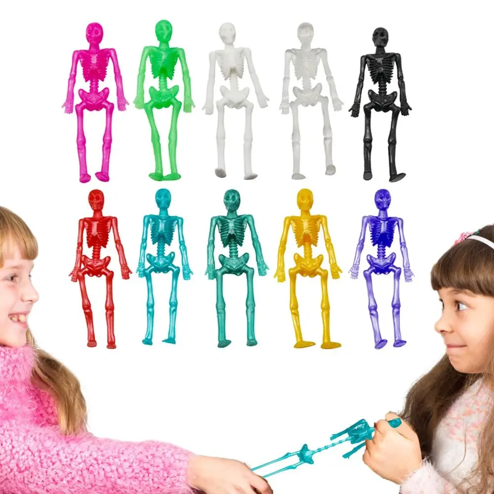 

10Pcs TPR Halloween Stretchy Toys Skeleton Bulk Halloween Halloween Skeletons Relief Toy Elasticity Decompression