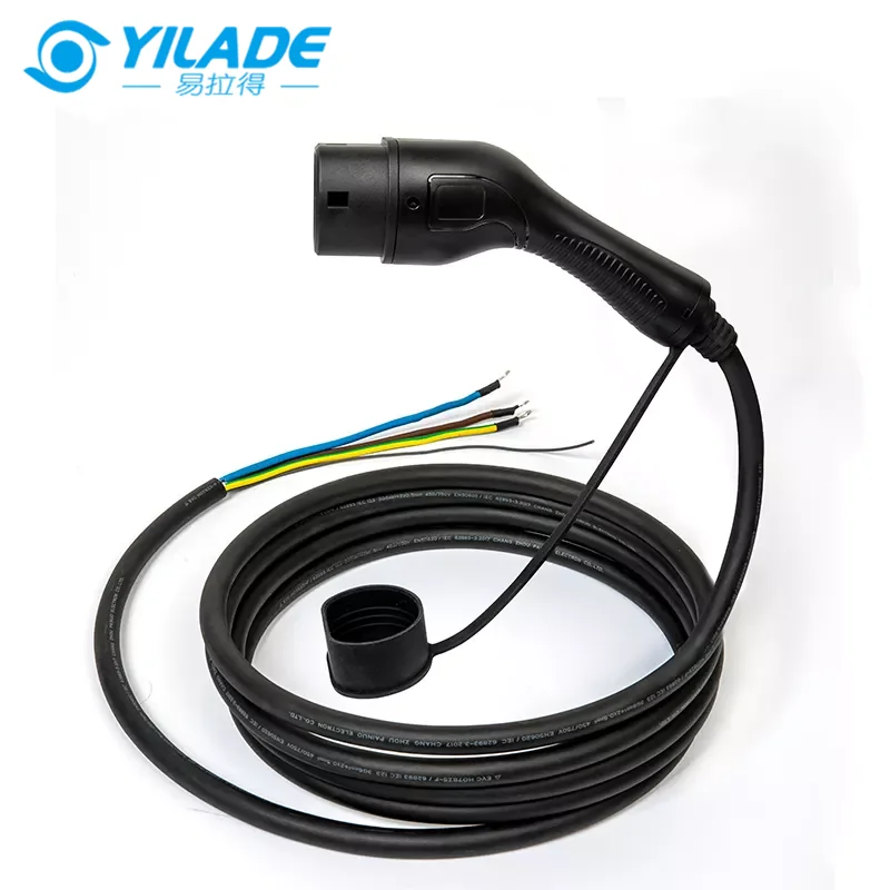 YILADE 32A 22KW EV Charger Plug Type2 Cable 1 Phase or 3 Phase Charging Station 16A 32A IEC62196-2 Cord for Electric Vehicle