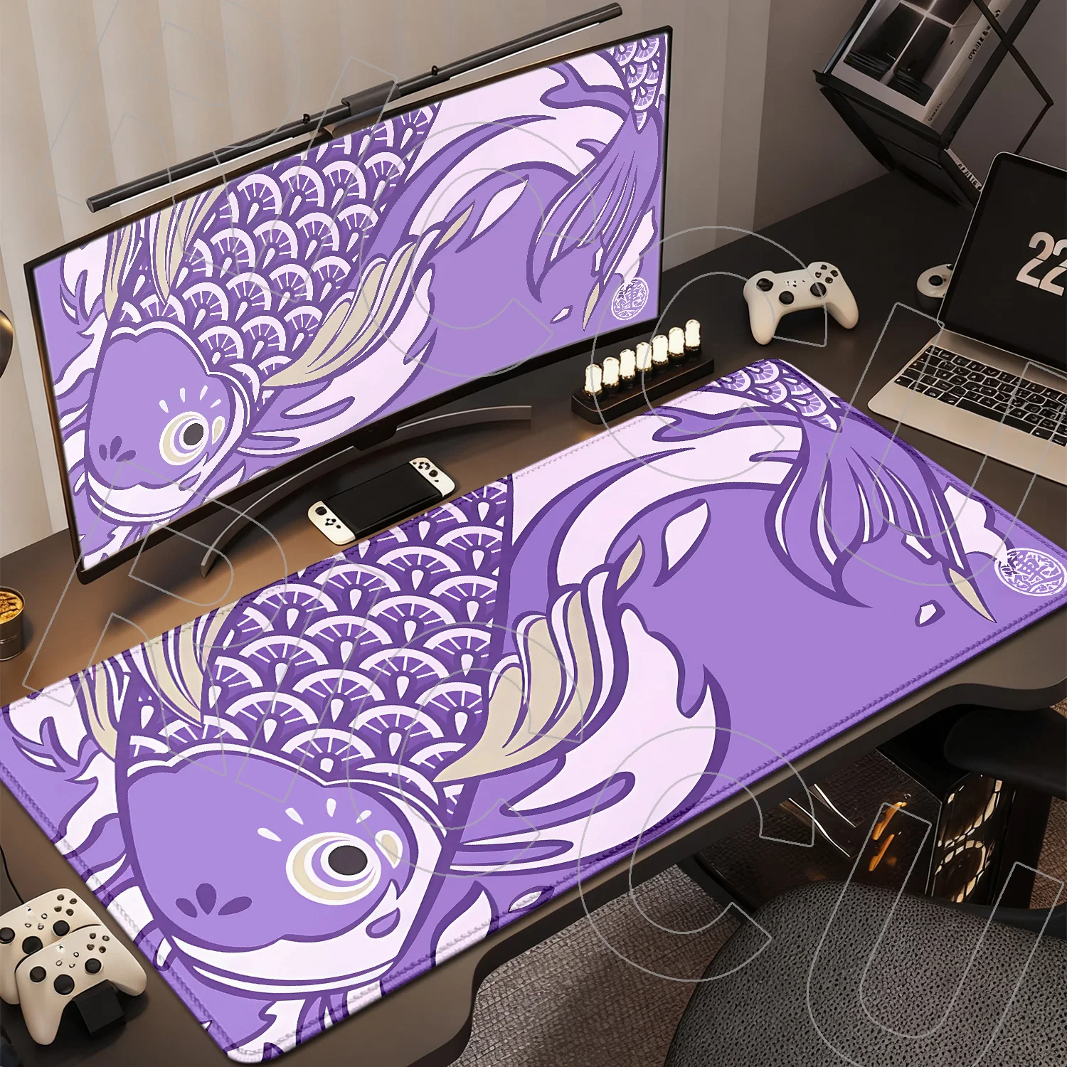 

XXL HD Printing Large Desk Mat Mouse pad Japanese-style Koi Fish Cloud Gaming Keyboard MousePad Extended protective Pads carpet