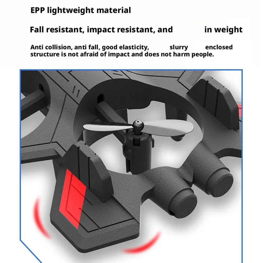 เฮลิคอปเตอร์บังคับวิทยุโฟม EPP แบบมีเซ็นเซอร์แรงโน้มถ่วง ชาร์จไฟได้ มีมอเตอร์สี่ตัว 2.4G พร้อมไฟ