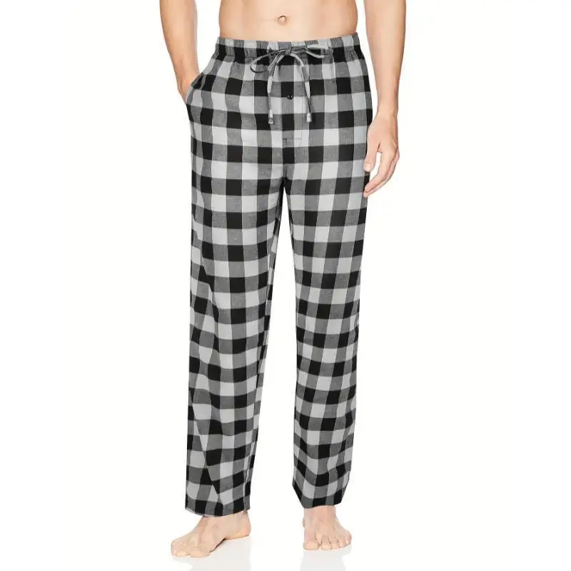 

Cotton Plaid Sleep Pants Neutral Straight Leg Neutral Style Comfortable Casual Pants for Men And Women Spring Season