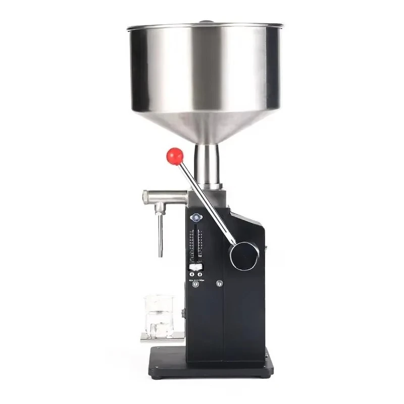 Durable Vertical Hand Lever Filling Machine 5-50ml Adjustable Dosing Filler For Cream Jam Essential Oil Bottling