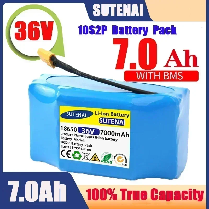 Paquete de batería de iones de litio recargable de 36V, celda de iones de litio de 12000mAh y 12Ah para patinete eléctrico de autoequilibrio, monociclo aeropatín