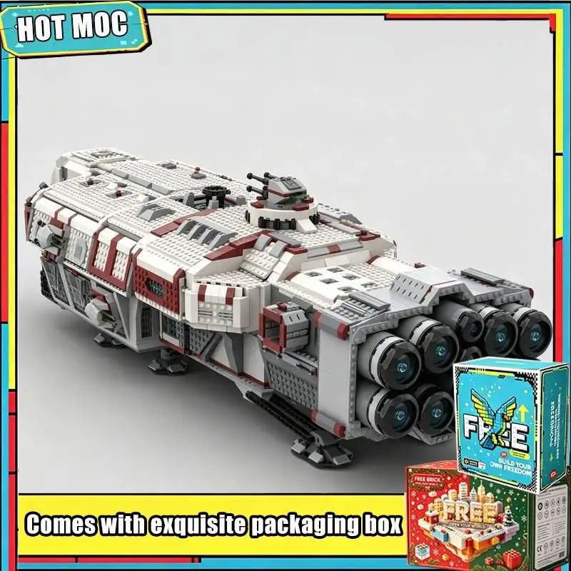 4920 PCS YK980 Space Cargo Freighter Model Custom Puzzle DIY Assembly Popular Toy Building Blocks Sci Fi Vehicle Model Display