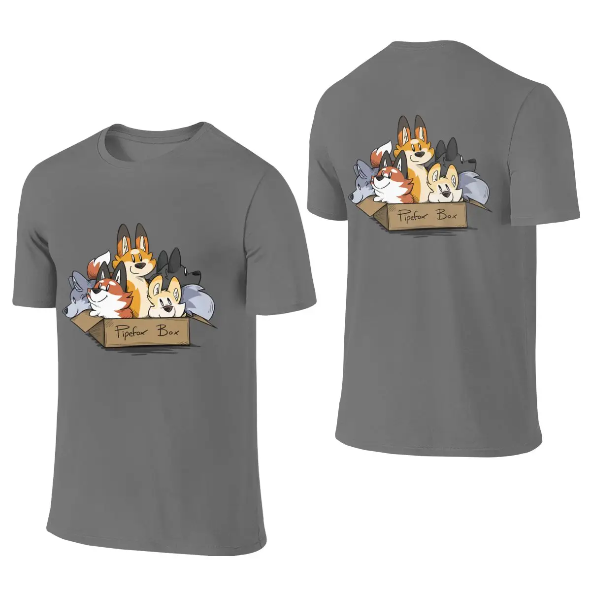 Pipefox Box Drapey Reversible T-shirt Retro Sports Easy To Clean Men's T-shirts