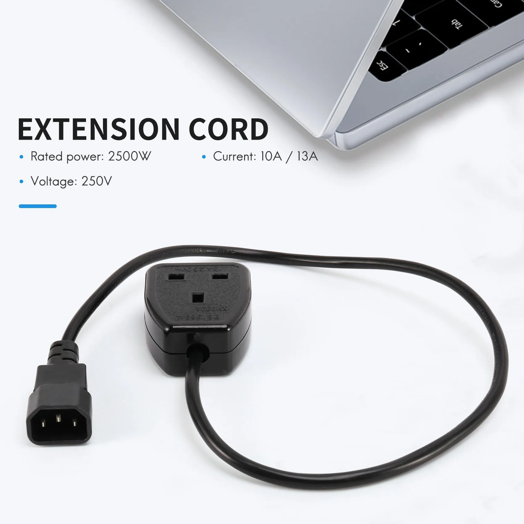 Cabo adaptador de alimentação para PDU, IEC320, C14 para o Reino Unido, BS1363A, tomada, IEC C14 macho para o Reino Unido, soquete fêmea 3Pin