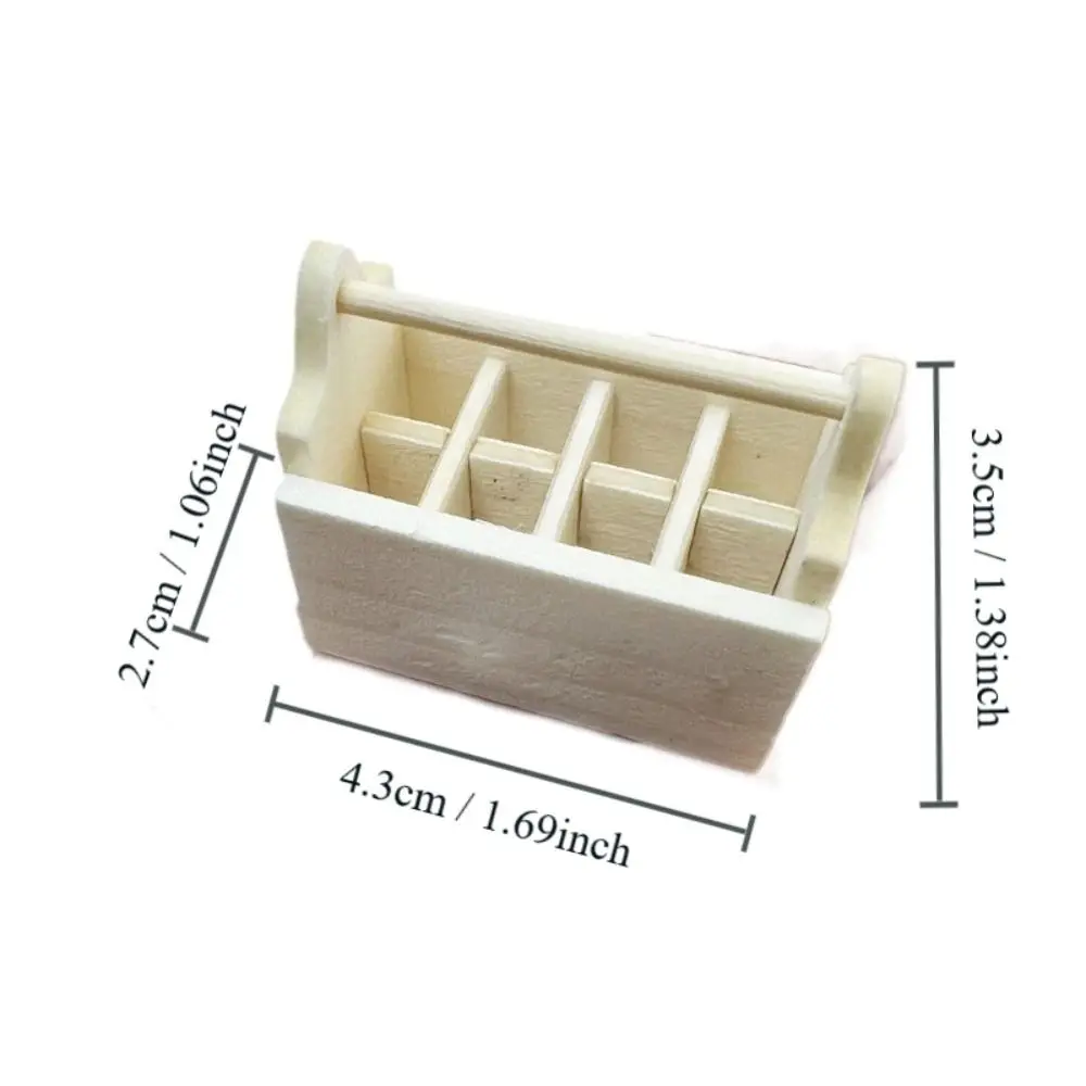 Grappige houten 1:12 poppenhuis mini gereedschapskist DIY pop meubelaccessoires speelgoed cadeau kinderen