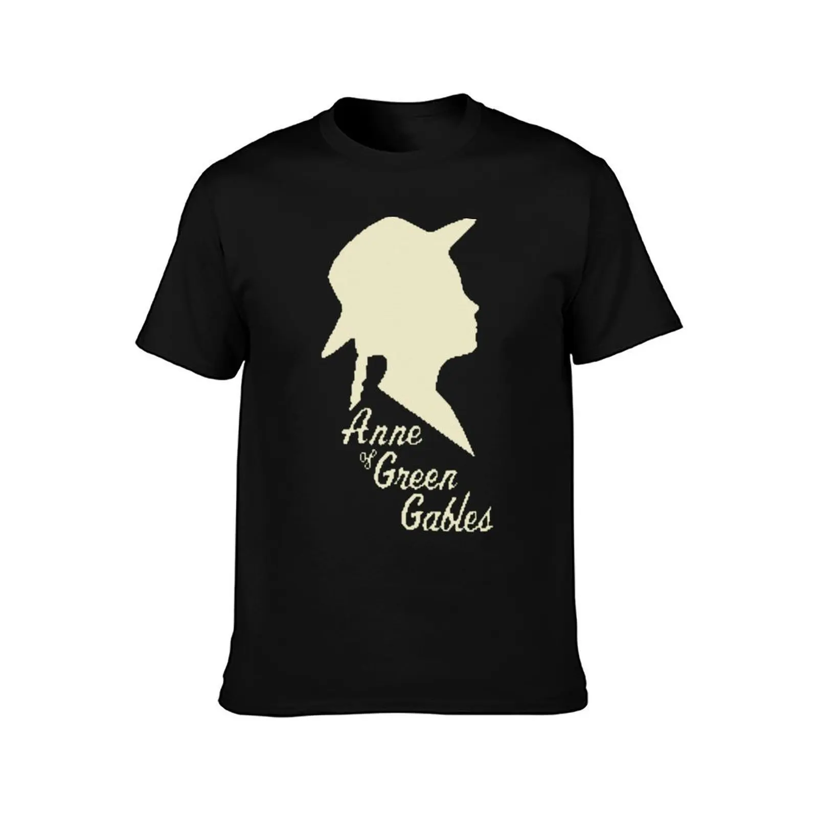 Anne Of Green Gables Silhouette T-Shirt, Summer Casual Cotton Tee, Oversized Streetwear Tops, Vintage Graphic Print, 100% Cotton