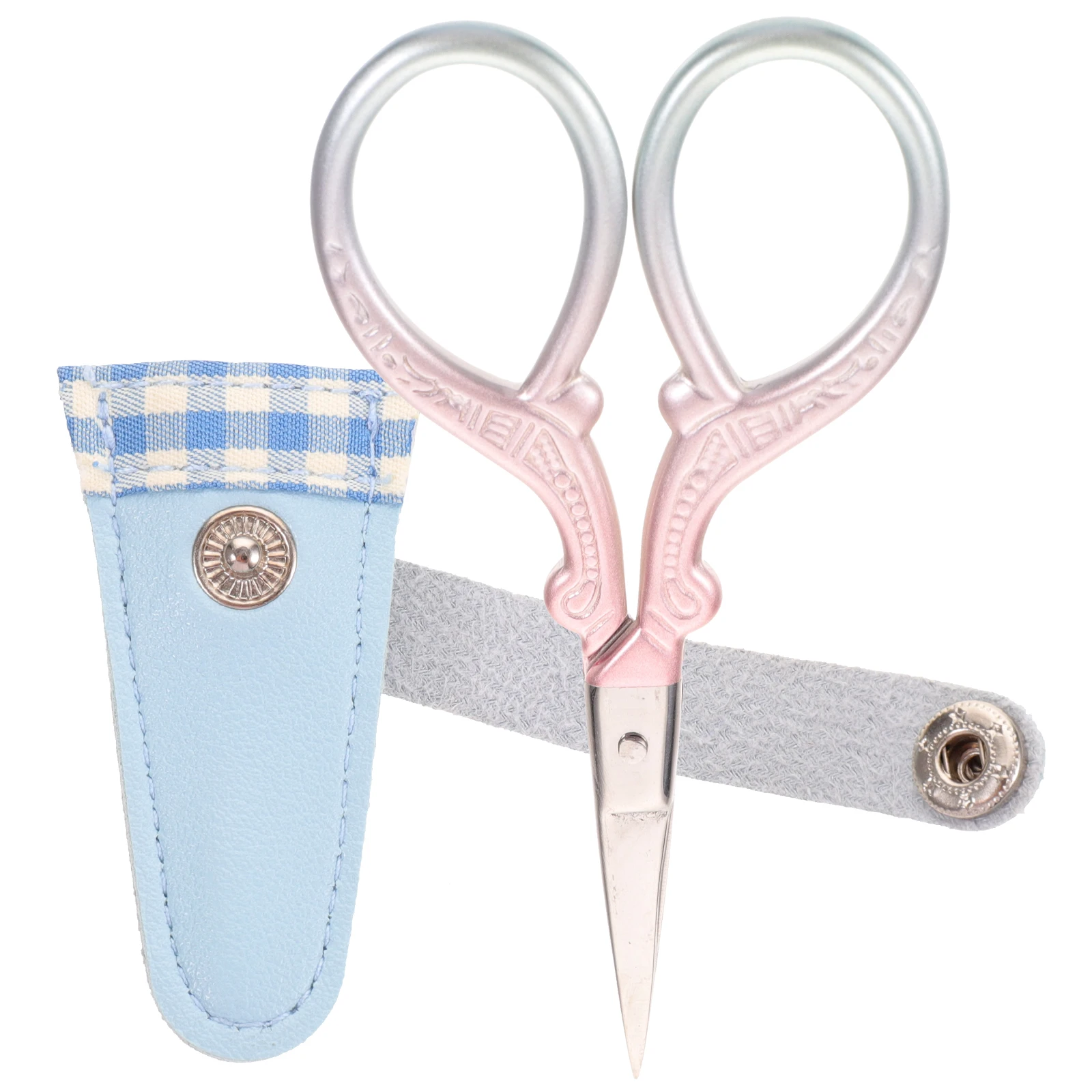 

1 set Stainless Steel Scissor With Protective Cover Vintage Embroidery Sewing Trimmer For Diy Craft Needlework Household