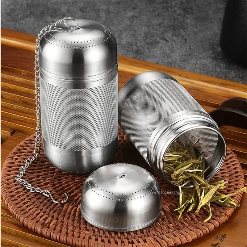 Infusor de Té de Acero Inoxidable 304 con Cadena, Colador de Té de Malla Extra Fina para Té de Hojas Sueltas, Filtro de Té Reutilizable para Tetera o Taza