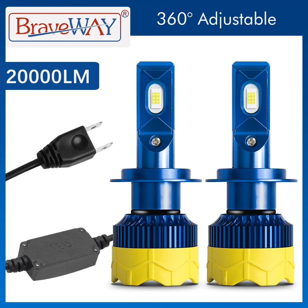 

BraveWay CANBUS LED H7 LED H4 Авто Автомобильные фары Лампы H1 H11 HB3 20000LM 80W 6000K 12V Лампы Автомобильный мотоцикл Комплект фар