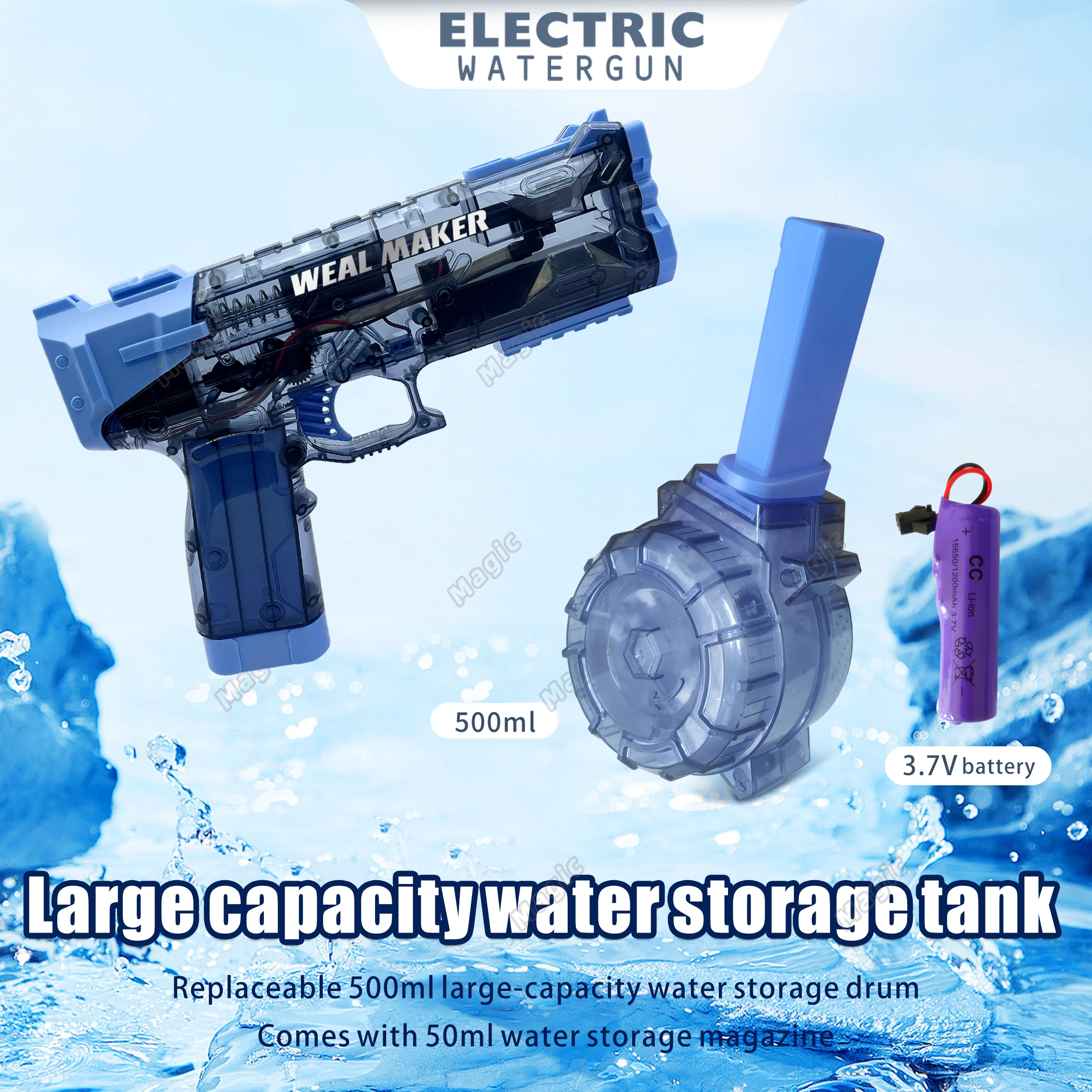 2024 New Summer Electric Water Gun Toys Bursts Pistol Shooting Toy Water Automatic Water Spray Beach Toy For Kids Adult Gifts