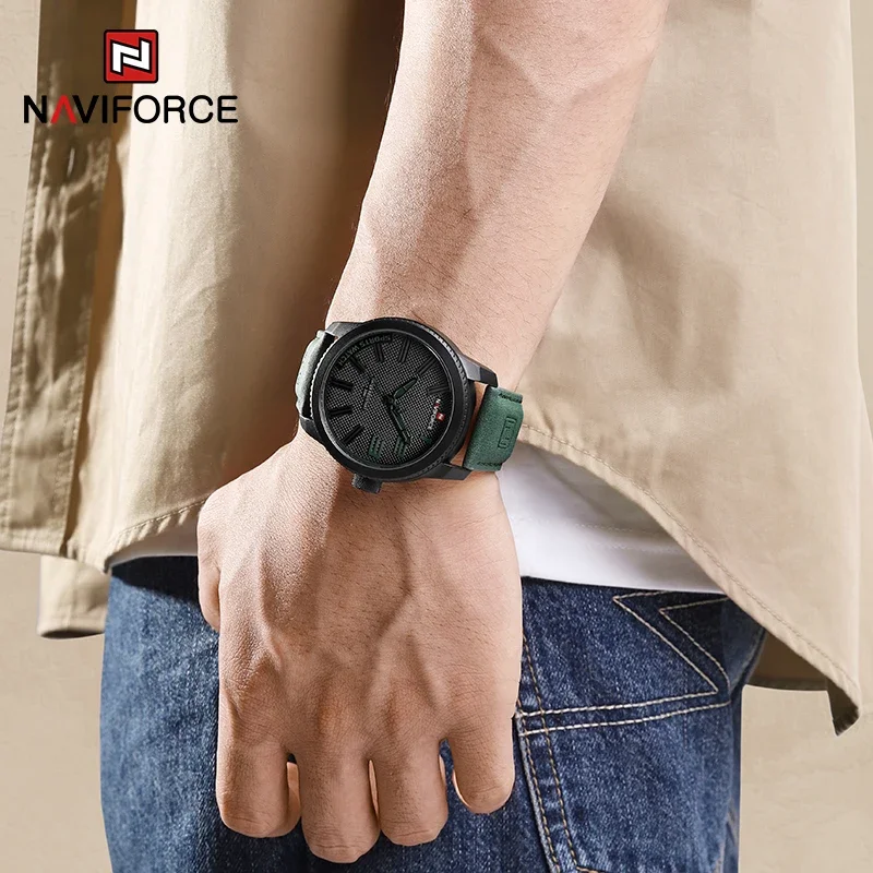 2024 New NAVIFORCE Popular Male Wristwatch Military Sports Waterproof Leather Watch Men Fashion Casual Relogio Masculino